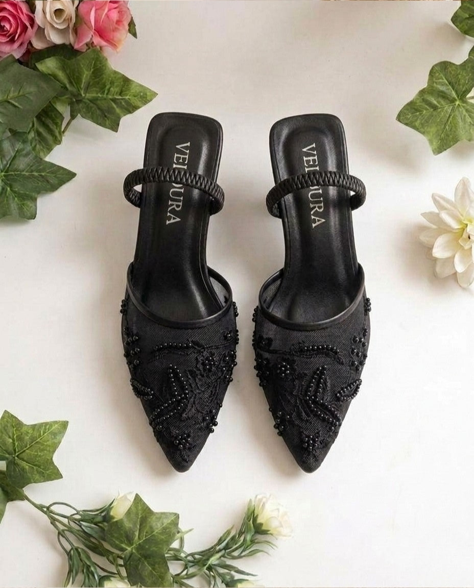 Vellana Embroidery Slingback Heel