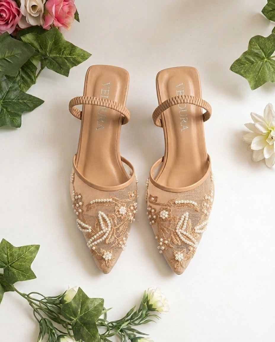 Vellana Embroidery Slingback Heel