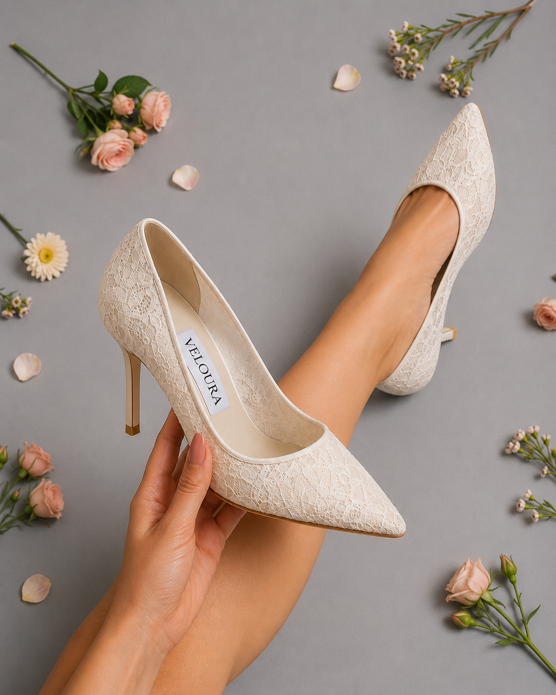 Ivory Lace Stiletto Heel