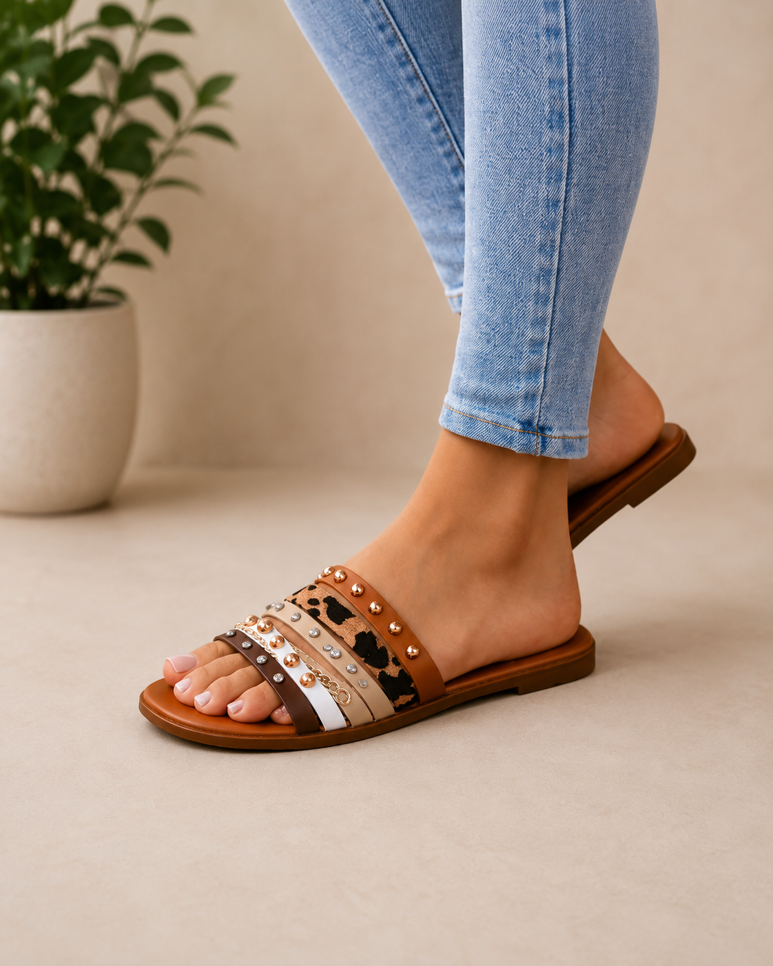 Savanna Multi-Strap Slipper