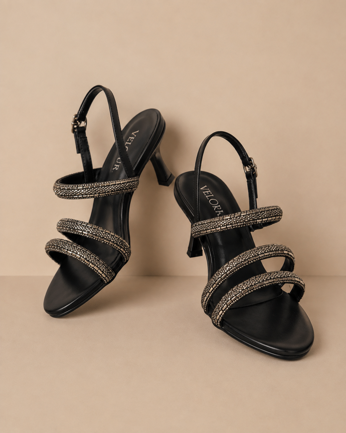 Emerald Crystal Strappy Heel