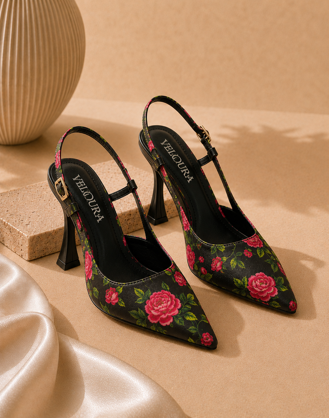Roselle Floral Slingback Heel
