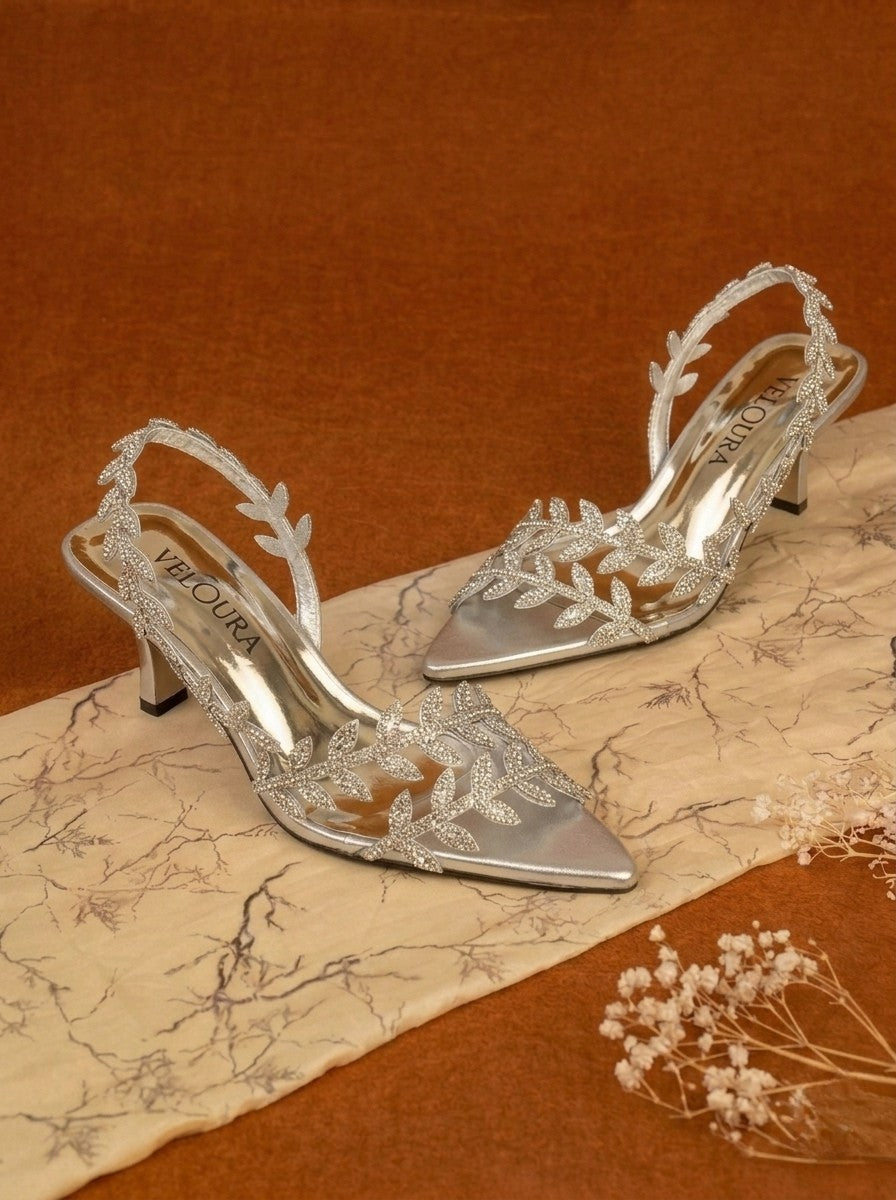 Leaf Pointed-Toe Slingback